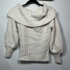 Anthropologie Cream Cowl Neck Sweater